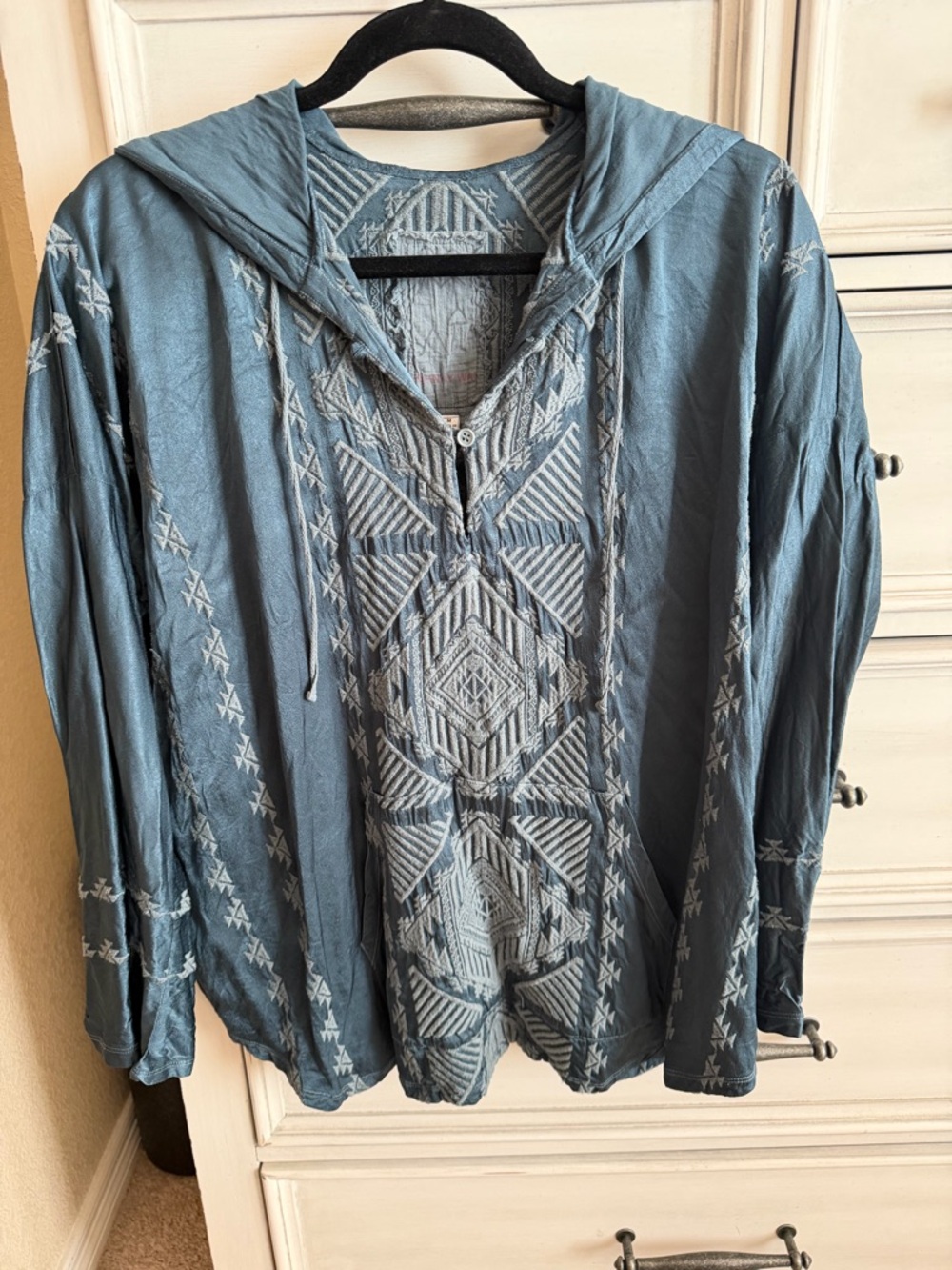 Johnny Was satin hoodie